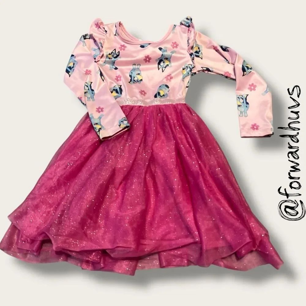 Bluey Toddler Girls' Tutu Dress with Long Sleeves Sizes 3T - Blemish